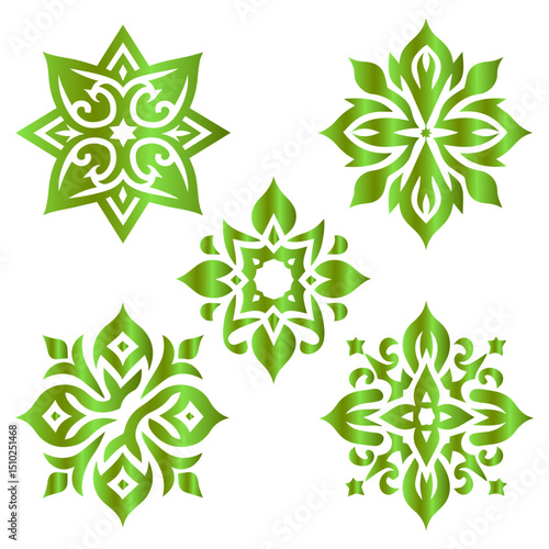 set of green striking celebration of premium craftsmanship in digital artistry