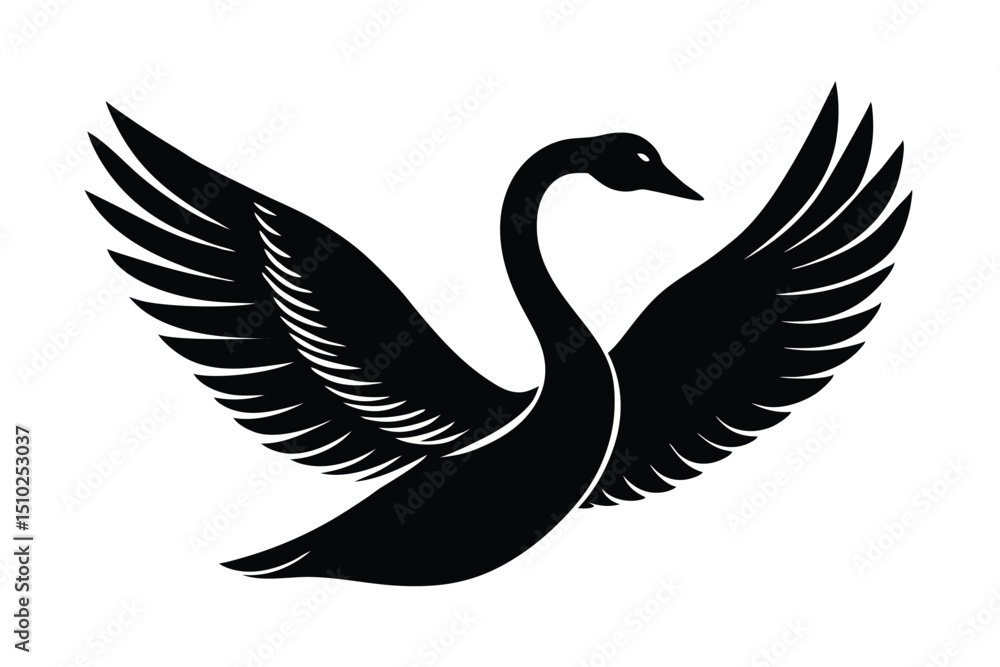 Obraz premium black swan vector illustration
