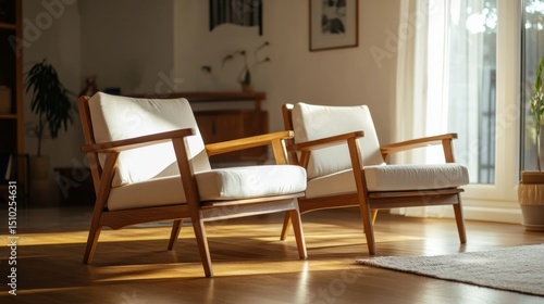 Wallpaper Mural Wooden armchairs in simple modern interior Torontodigital.ca