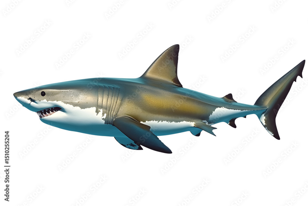 Great White Shark Isolated. 3D rendering. Ai Generated Images Great White Shark Isolated. 3D rendering. Ai Generated Images