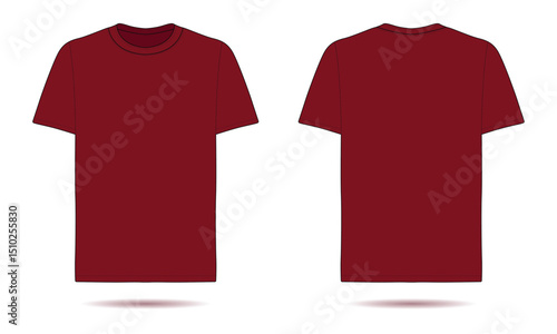 Red Tshirt Mockup Front and Back View