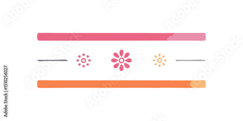 Geometric divider with floral patterns in minimalist style  