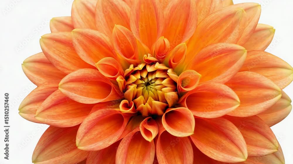 Close Up of a Vibrant Orange Dahlia Flower in Full Bloom Isolated on White Background Perfect for Botanical and Floral Design Use (2) Close Up of a Vibrant Orange Dahlia Flower in Full Bloom Isolated on White Background Perfect for Botanical and Floral Design Use (2)