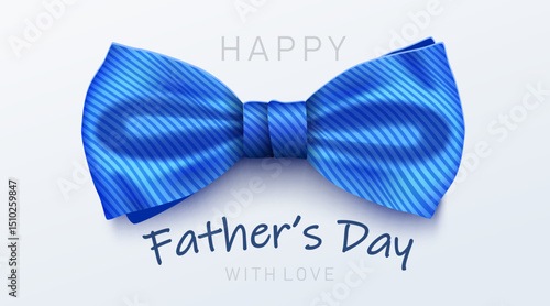 Father's Day banner with bow tie and calligraphic lettering.
