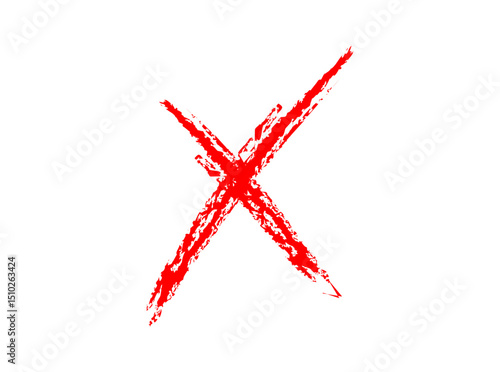 cross mark　brush stroke