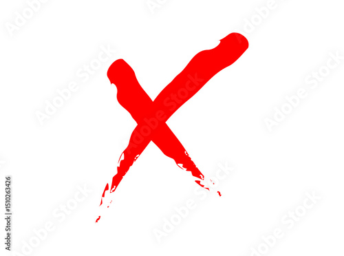 cross mark　brush stroke