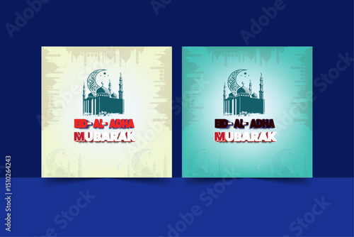 Eid Al Adha Mubarak poster Eid Mubarak Post Template Social media post design