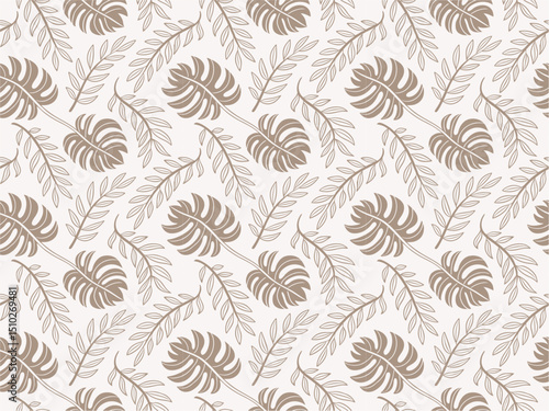 Seamless vintage floral pattern with leaves for textile and paper design
