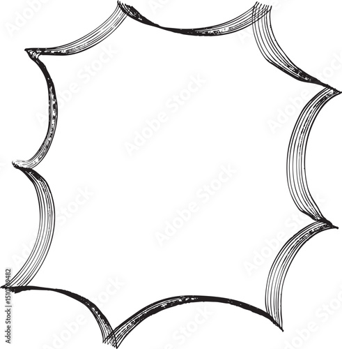 アンティーク調の黒いギザギザ吹き出しイラスト Adobe Illustrator Artwork