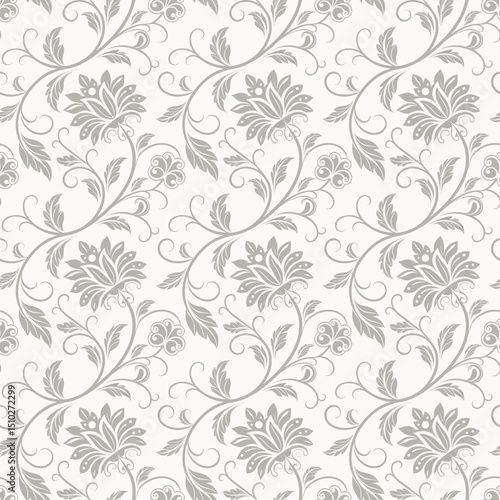 Seamless floral pattern background with vintage flower vector illustration