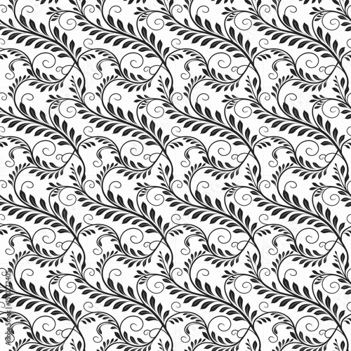 Seamless floral pattern background with vintage flower vector illustration