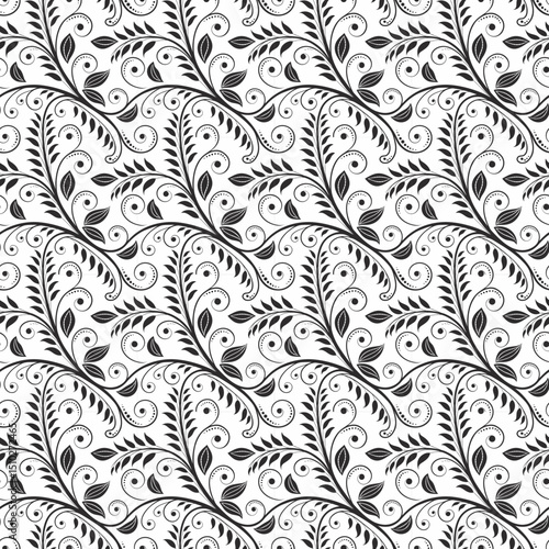 Seamless floral pattern background with vintage flower vector illustration