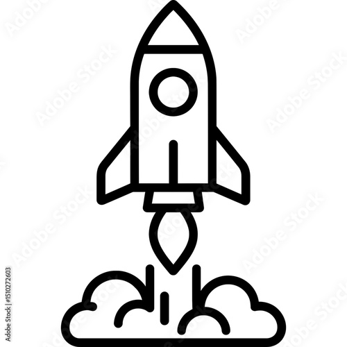 Rocket icon with smoke trail