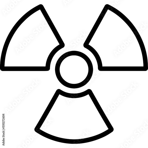 Minimalist radioactive symbol icon