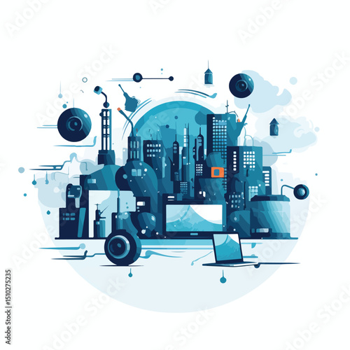 Professional Security System Design Vector Illustration for Isolation Purposes in Technology Environments