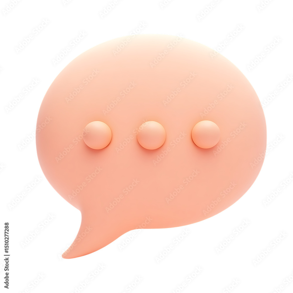 Peach speech bubble isolated on transparent background with dots Peach speech bubble isolated on transparent background with dots