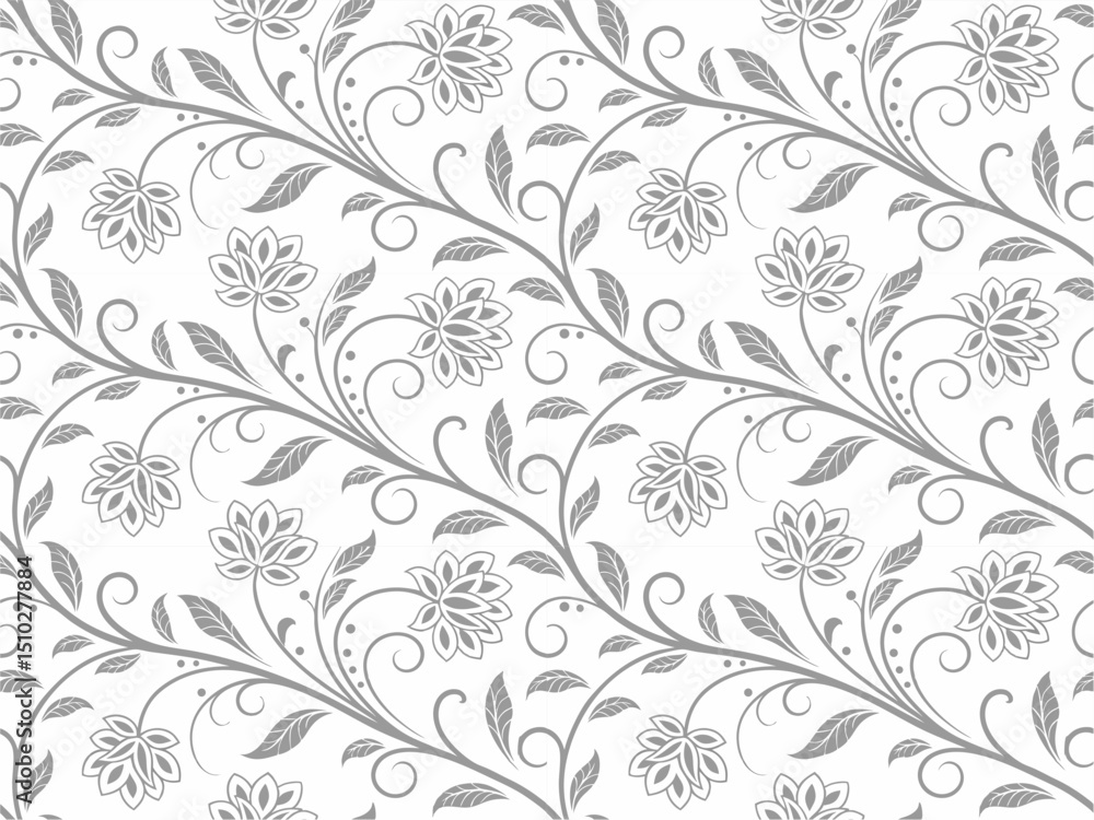 Fototapeta premium Seamless floral pattern background with vintage flower vector illustration