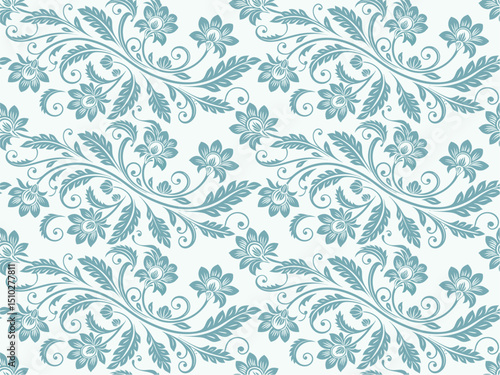 Seamless floral pattern background with vintage flower vector illustration
