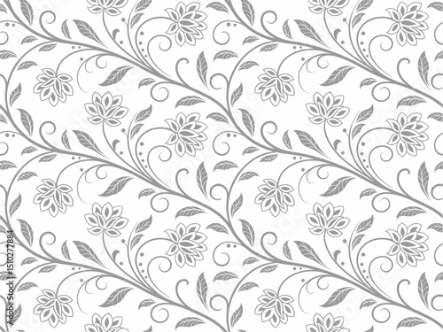 Seamless floral pattern background with vintage flower vector illustration