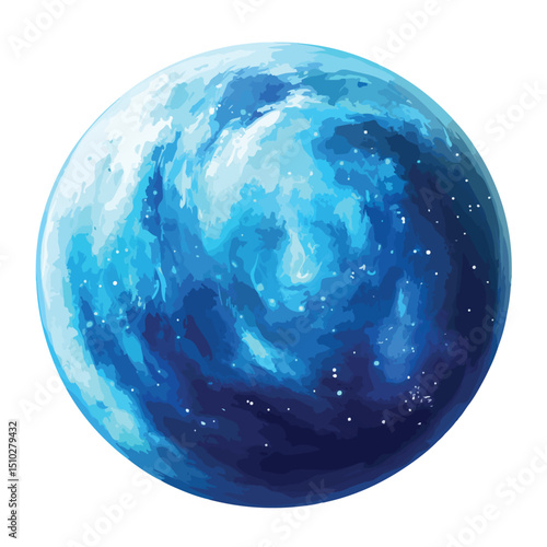 Neptune Planet Universe Galaxy Vector Illustration for Space Exploration Projects