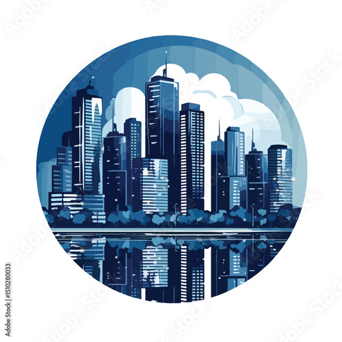 Professional Image of Office Buildings and Skyscraper Real Estates in Urban Cityscape