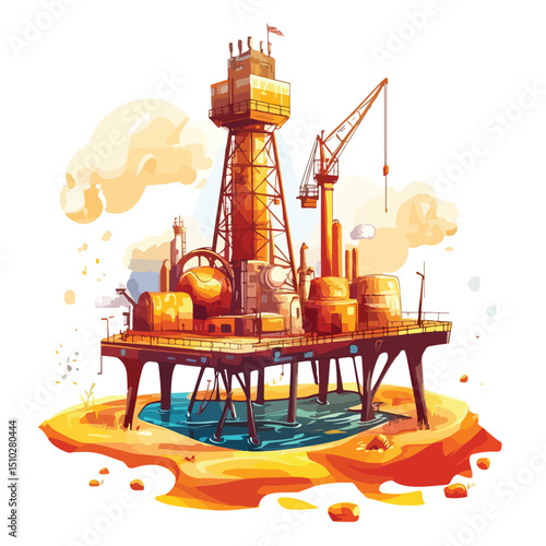 Detailed Oil Industry Design Vector Illustration for Professional Use