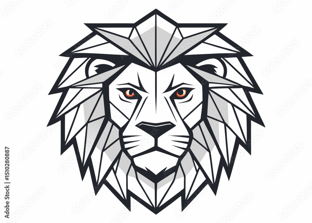 Obraz premium lion head vector illustration