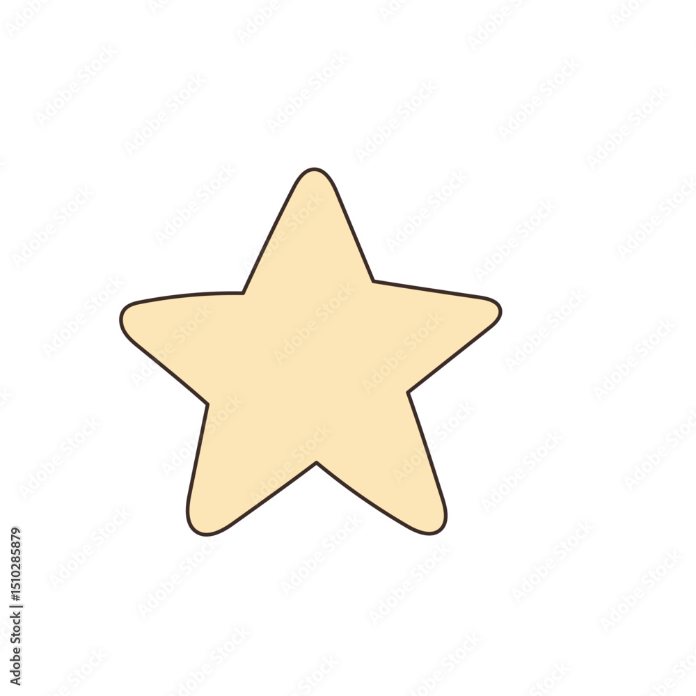 Obraz premium Simple Soft Yellow Star Icon. Magic Star Ray Shape Decoration. Sweet dream and Good Night Symbol. Baby Nursery Wallpaper or Poster Decor.