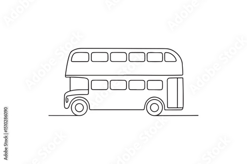 London bus continuous one line drawing minimalism design