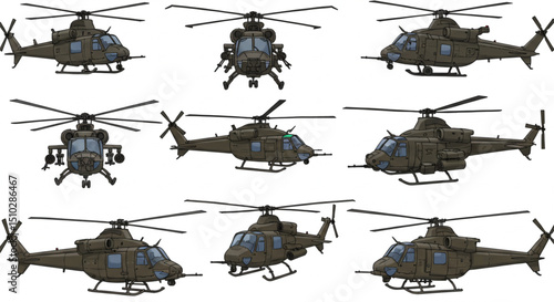 Utility military helicopter Vector Illustration
