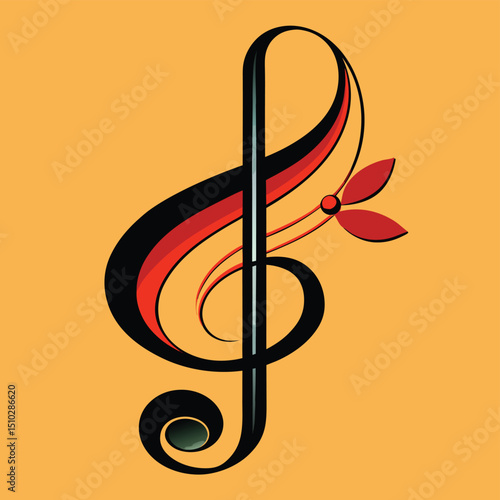A detailed, classical musical note, symbolizing music, art, harmony, and creative expression.