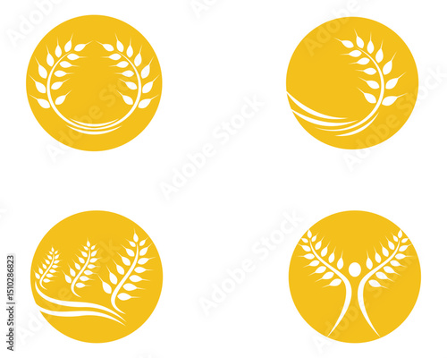 Agriculture wheat Logo Template vector icon design