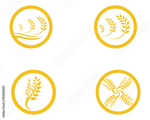 Agriculture wheat Logo Template vector icon design