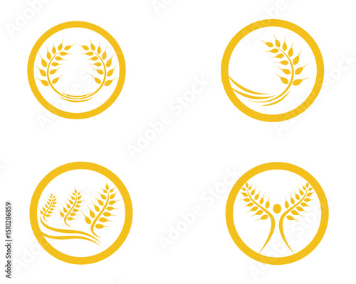 Agriculture wheat Logo Template vector icon design