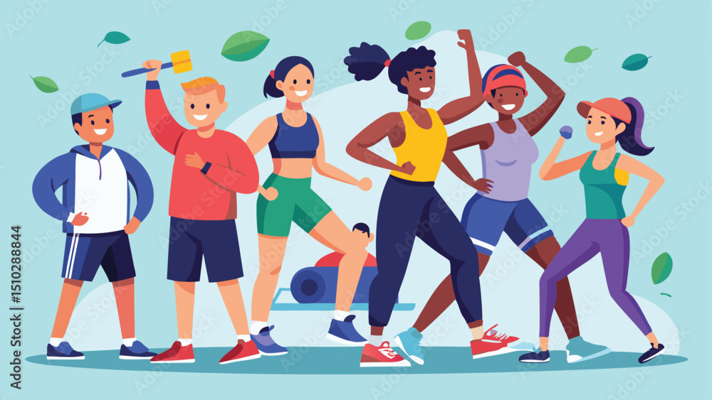 Fototapeta premium Diverse Group of People Enjoying Active Lifestyle with Exercise and Outdoor Activities