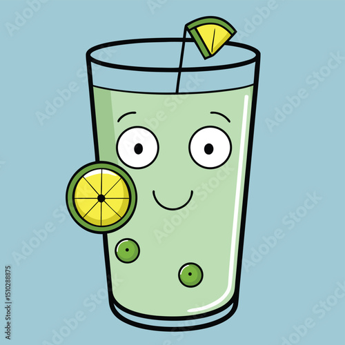 A refreshing glass of ice water with zesty lemon and cool cucumber slices, a healthy and hydrating drink.