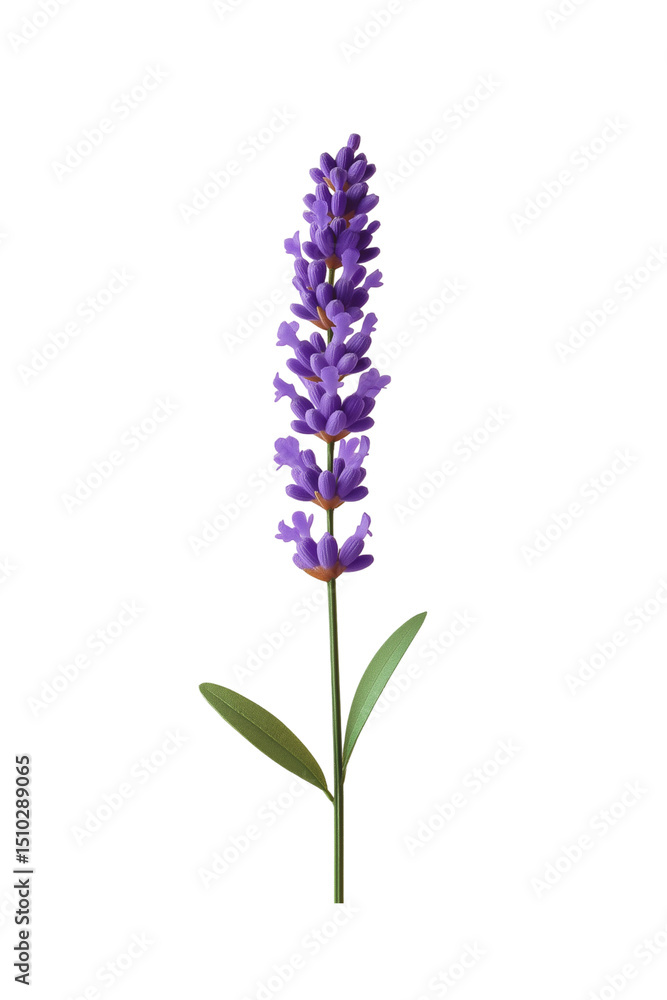 Obraz premium Lavender flower cluster isolated for peaceful decor scenes, spa branding, and lifestyle content.