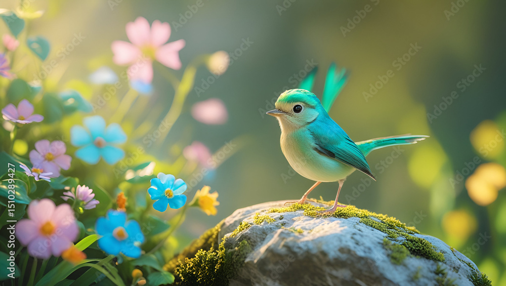 Obraz premium bird on a flower