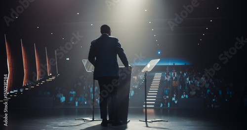 Canvastavla Business Leader Walking Out on Stage to Give a Talk at a Global Finance Summit