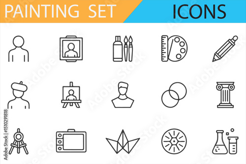 Painting and Drawing Tools Icons for Art Blogs and Websites