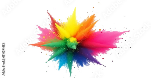 Abstract Modern Watercolor Stains. Colorful, Dynamic Brush Strokes and Bright Splashes in Rainbow Shades Form a Trendy Aquarelle Design Element Against a Pure White Canvas for Bold Artistic.