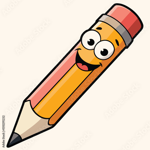 Sharp well-defined pencil with freshly erased tip