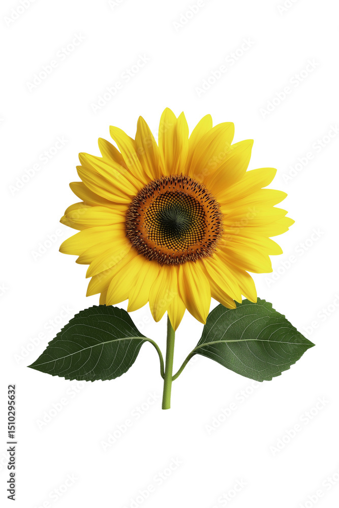 Obraz premium Blooming sunflower isolated image perfect for natural design, home style, and social media