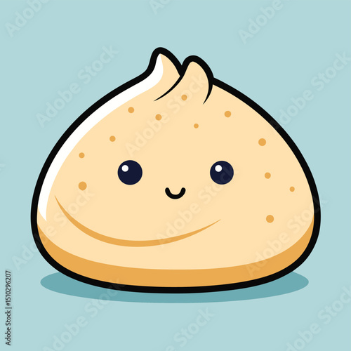 A single, perfectly formed dumpling with a light sauce, representing Asian cuisine and delicate flavors.