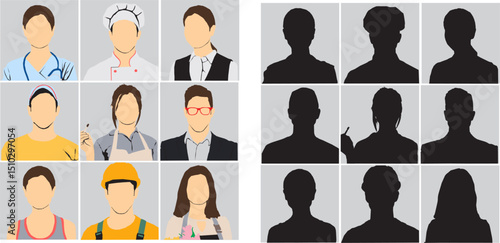 set of  people occupation professional job career different profession occupation profile avatar