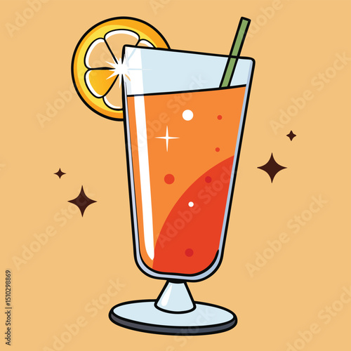 A sparkling glass of refreshing cider with delicate apple slices, perfect for a crisp and fruity drink.