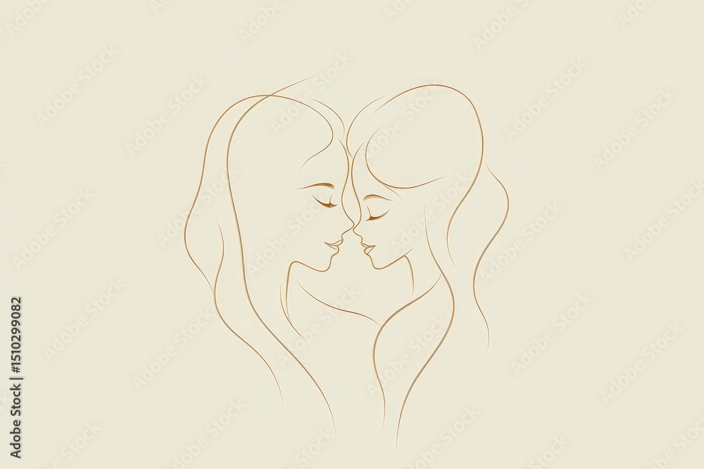abstract minimalist vector logo of a mother and child forming a single continuous line, gentle curves, white background abstract minimalist vector logo of a mother and child forming a single continuous line, gentle curves, white background