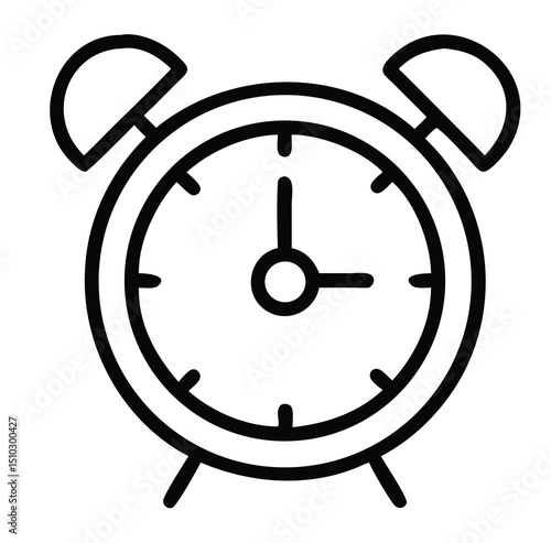 retro alarm clock vector with white background