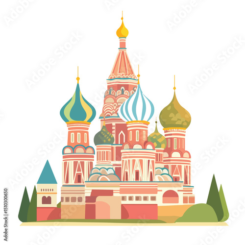 Detailed Kremlin Building Vector Illustration for Graphic Design Projects