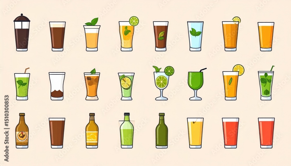 Pixel Art Drinks Collection Pixel Art Drinks Collection